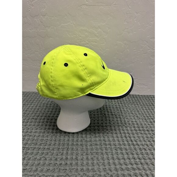 Nike Neon Yellow Black Dri FIT Featherlight Baseball Cap Boys Just Do It Size 4- - Picture 5 of 8